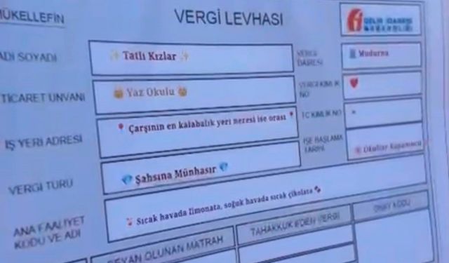 'Şikayet var' diyen zabıtaya el yapımı 'vergi levhası'