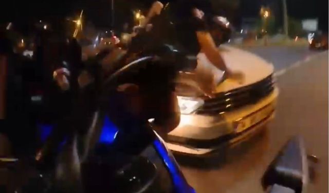 Tekirdağ'da kaza anı kask kamerasında