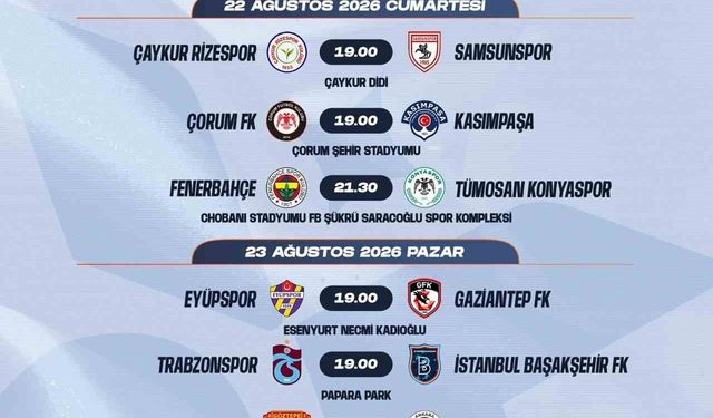 Trendyol Süper Lig'de 2-3. hafta programları açıklandı