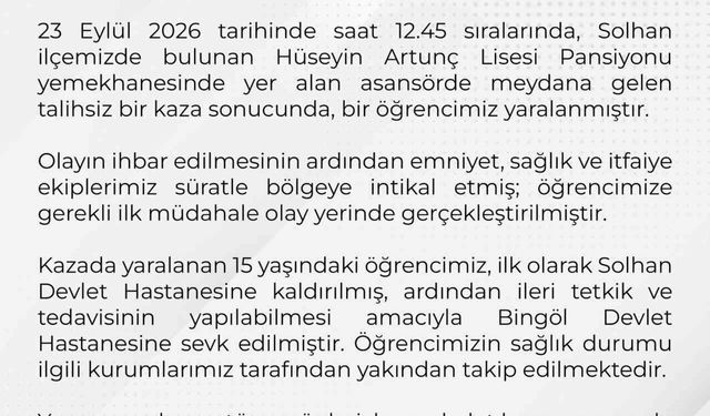 Bingöl Valiliği'nden asansör kazası açıklaması: 'Adli ve idari inceleme başlatılmıştır'