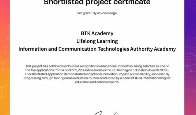 BTK Akademi QS Reimagine Education Awards 2026'da kısa listede