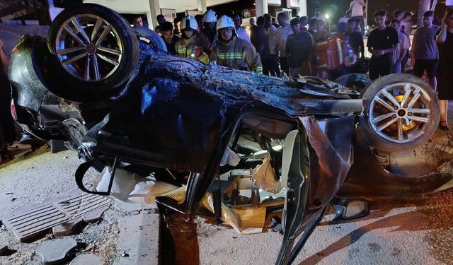 Defne'de takla atan otomobilin sürücüsü yaralandı
