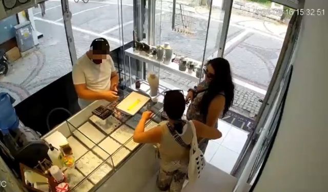 Edirne'de Bulgar kadınların hırsızlığı kamerada