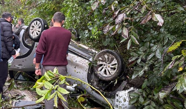 Ordu'da kontrolden çıkan otomobil devrildi: 1 yaralı