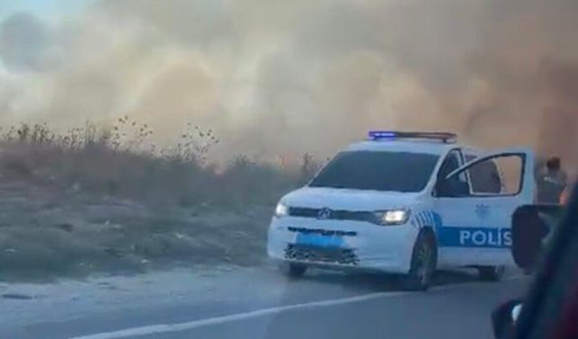 Otluk alanda çıkan yangın itfaiyenin müdahalesiyle söndürüldü