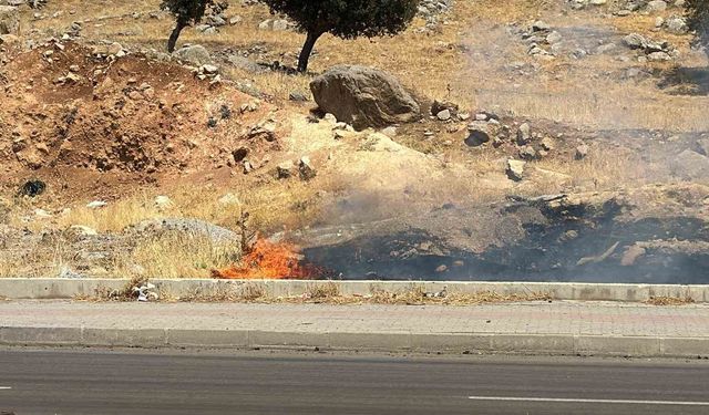 Şırnak'ta yol kenarında çıkan yangın büyümeden söndürüldü