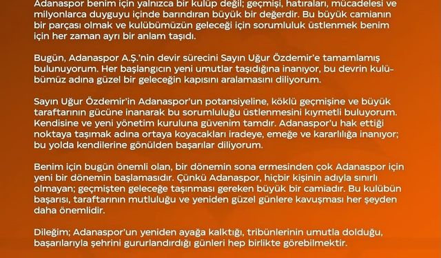 Adanaspor devredildi