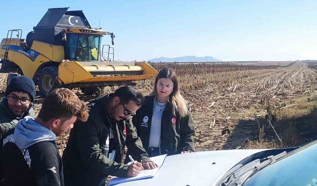 Ayçiçeği hasadı yapan biçerdöverler kontrol edildi
