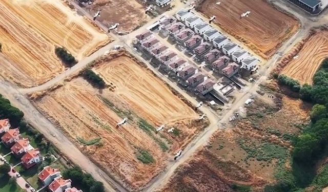 Göç yolundaki leylekler dronla görüntülendi