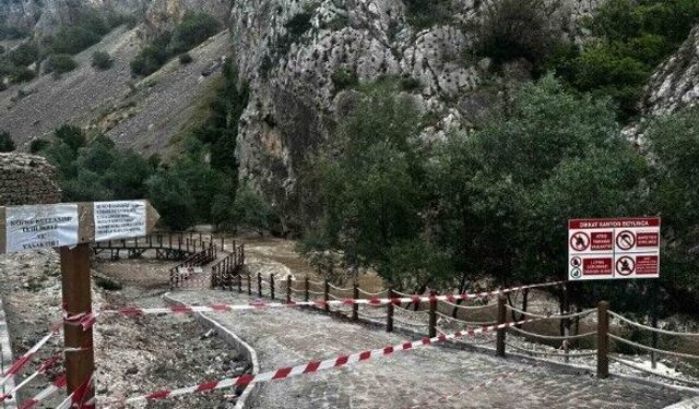 Kazankaya Kanyonu'na giriş ve çıkışlar bir süreliğine kapatıldı