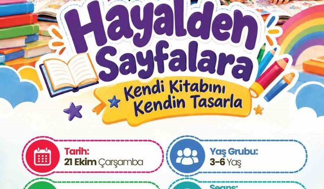 Merkez Kütüphane'de çocuklar hayallerini kitaplara dönüştürecek