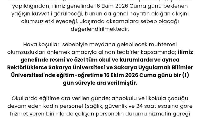 Sel eğitimi yine engelledi, Sakarya'da okullar bir gün daha tatil edildi