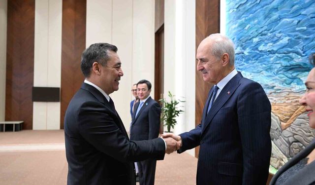 TBMM Başkanı Kurtulmuş, Kırgızistan Cumhurbaşkanı Caparov tarafından kabul edildi