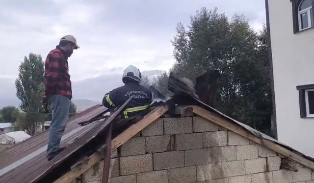 Yüksekova'da tandır evinde çıkan yangın söndürüldü