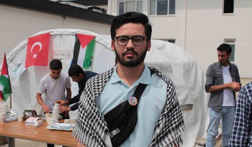 Siirt Üniversitesi öğrencileri Gazze’ye destek için çadır nöbeti başlattı