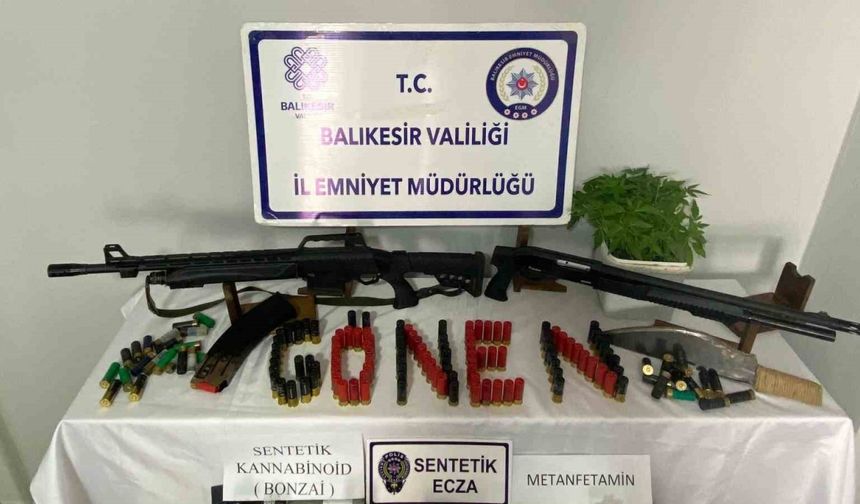 Gönen’de uyuşturucu ve silah operasyonu