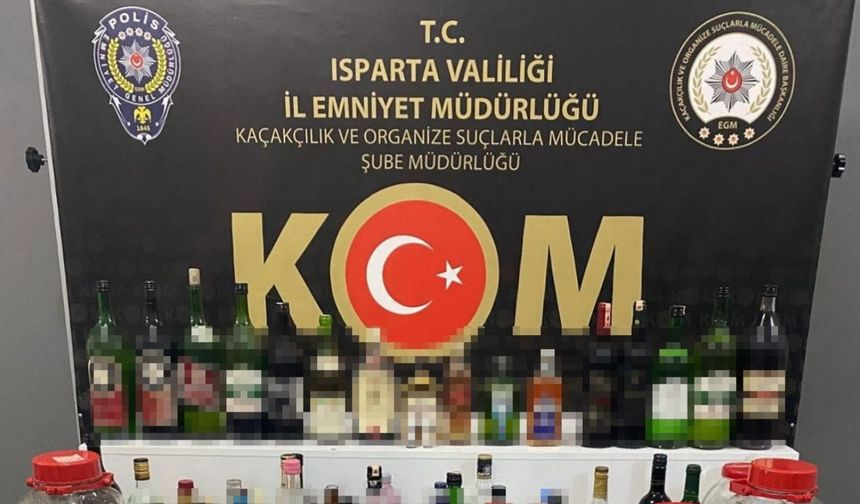 Isparta’da 125 litre sahte içki ele geçirildi