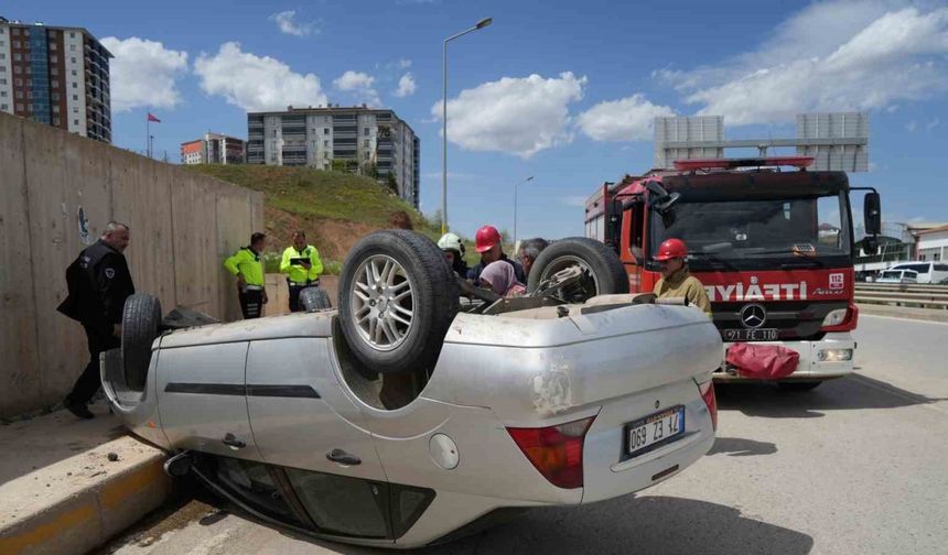 Kırıkkale’de otomobil takla attı: 1 yaralı