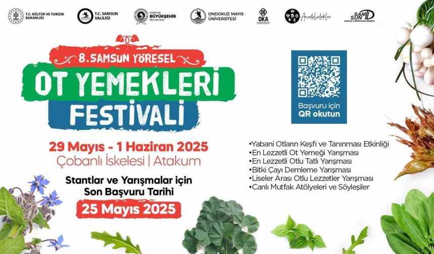 Samsun Yöresel Ot Yemekleri Festivali’nde bin 800’ün üzerinde yenilebilir ot ve lezzet tanıtılacak