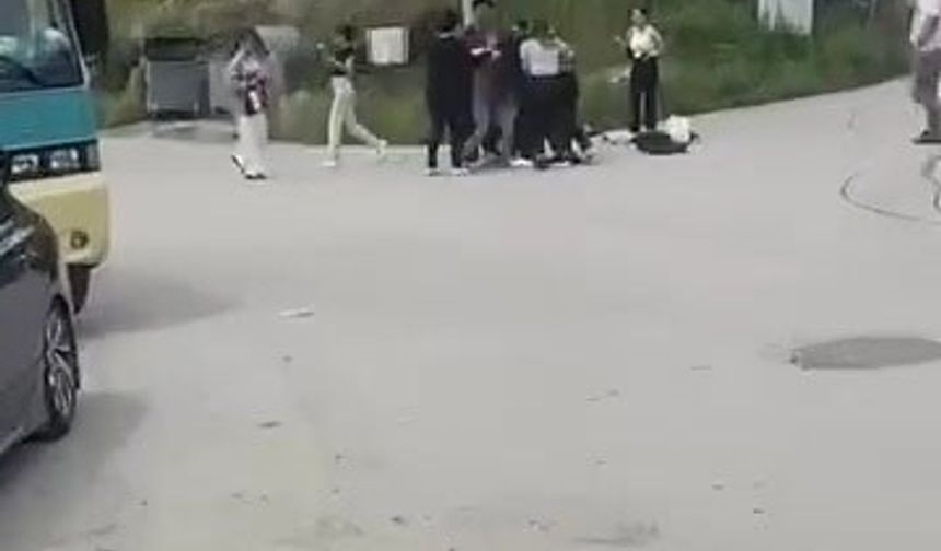Üniversiteli genç kızlar sokak ortasında saç saça kavga etti