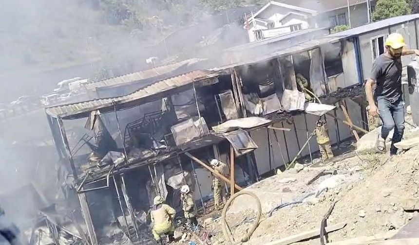 Gaziosmanpaşa’da işçilerin kaldığı konteynerde yangın