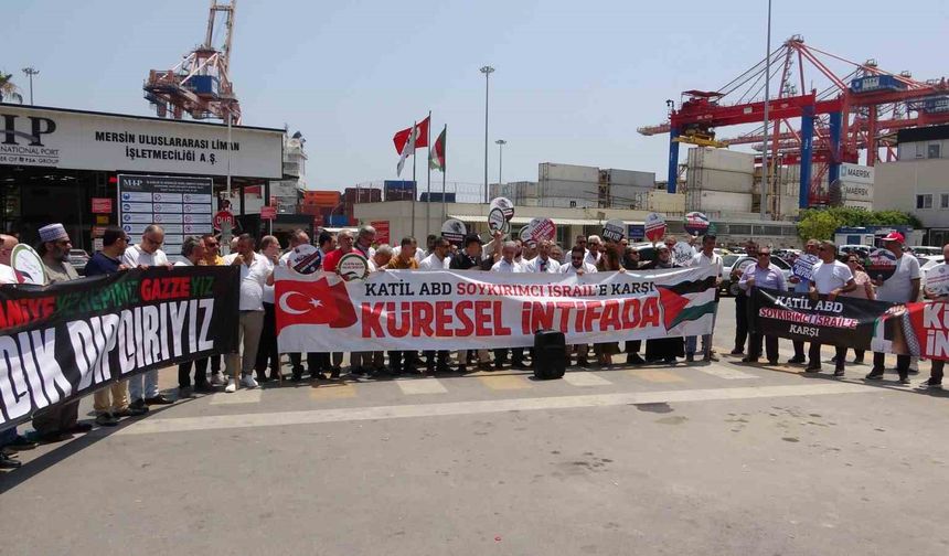 Mersin’de, İsrail’in ’Madleen’ gemisine müdahalesi protesto edildi