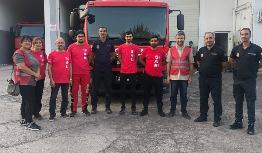 Elazığ belediyesi itfaiyesinden sar ekibine destek eğitimi