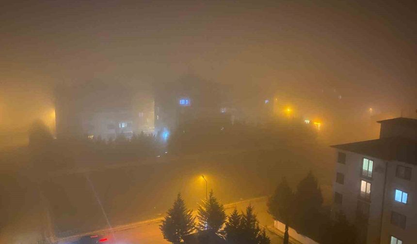 Yenişehir'de sis etkili oldu, görüş mesafesi 1 metreye kadar düştü