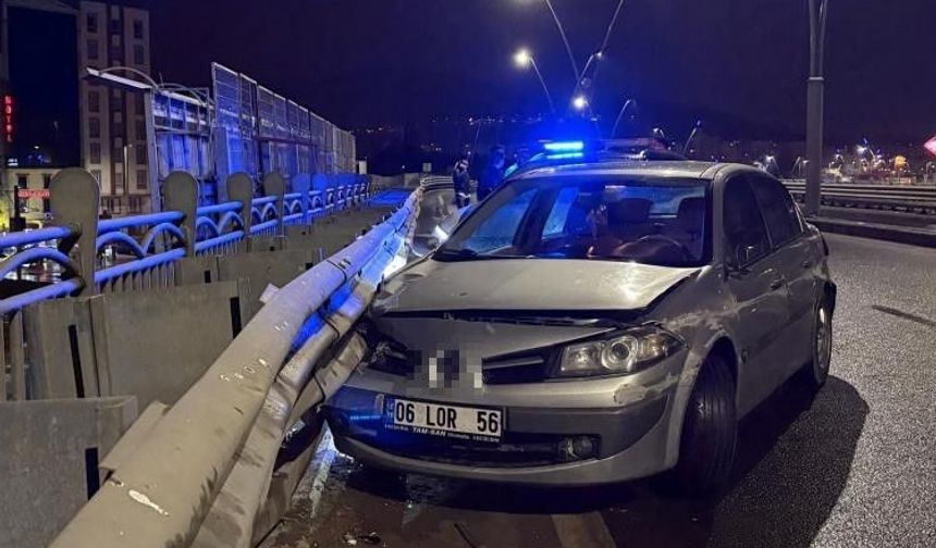 Alkollü sürücü bariyerlere girdi: 25 bin TL ceza yazıldı