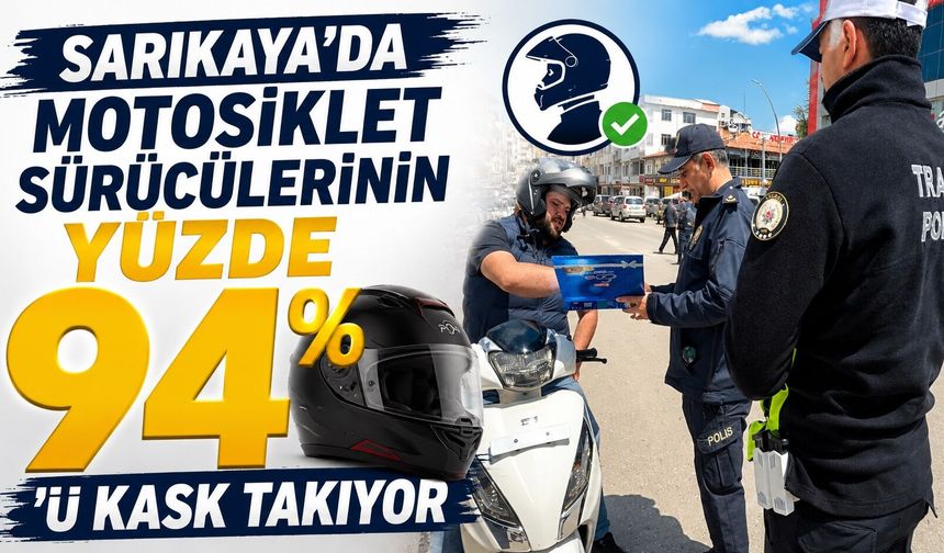 Sarıkaya'da Motosiklet Sürücülerinin Yüzde 94'ü Kask Takıyor