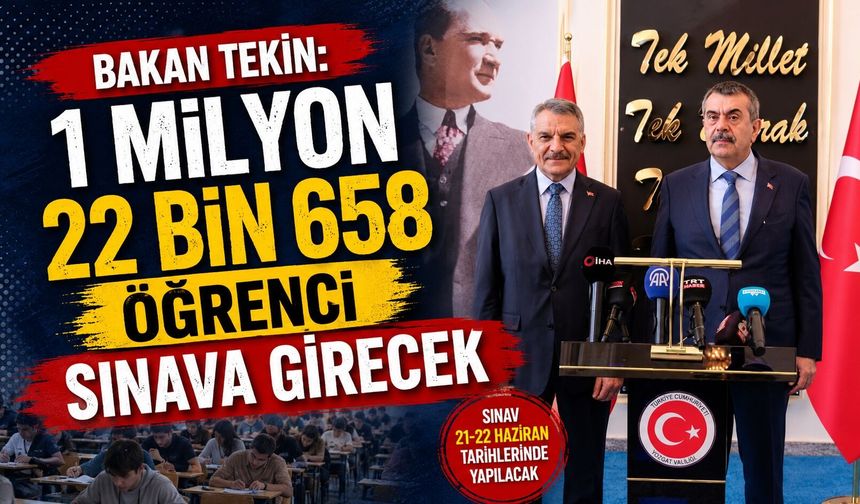 Bakan Tekin: '1 milyon 22 bin 658 öğrenci sınava girecek'