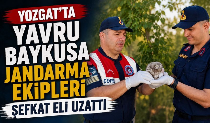 Yozgat'ta yavru baykuşa Jandarma ekipleri şefkat eli uzattı