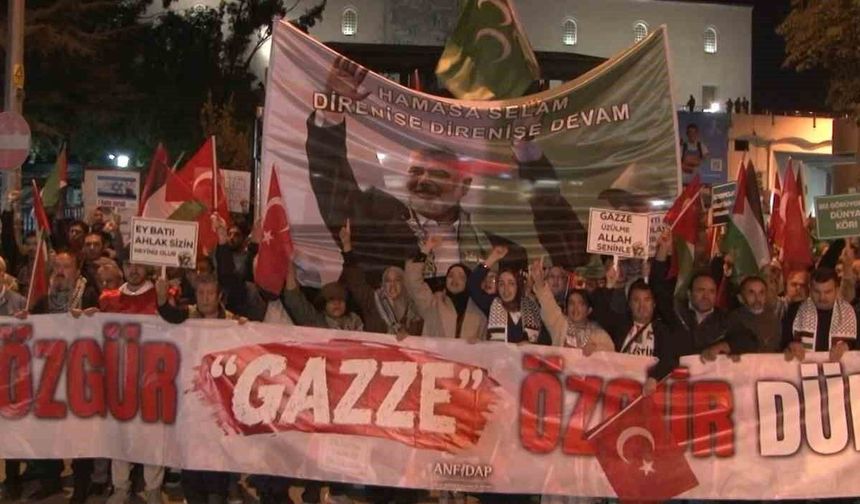Ankara'da Filistin'e destek yürüyüşü düzenlendi
