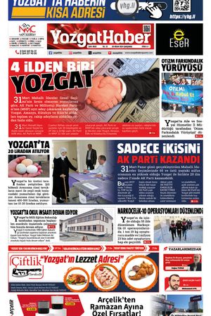 03 Nisan 2024 - Yozgat Haber Gazetesi