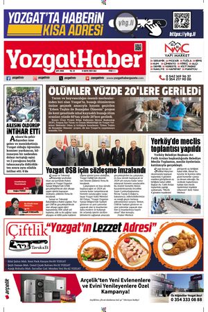 14 Mayıs 2024 - Yozgat Haber Gazetesi