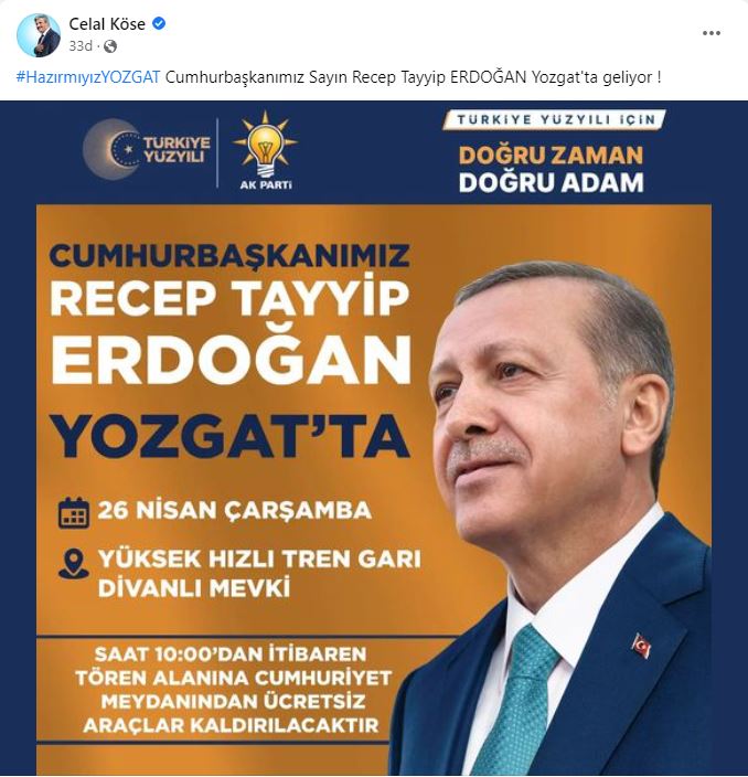 Erdoğan'ın Yozgat'a geldiği gün toplu taşımalar ücretsiz olacak (3)
