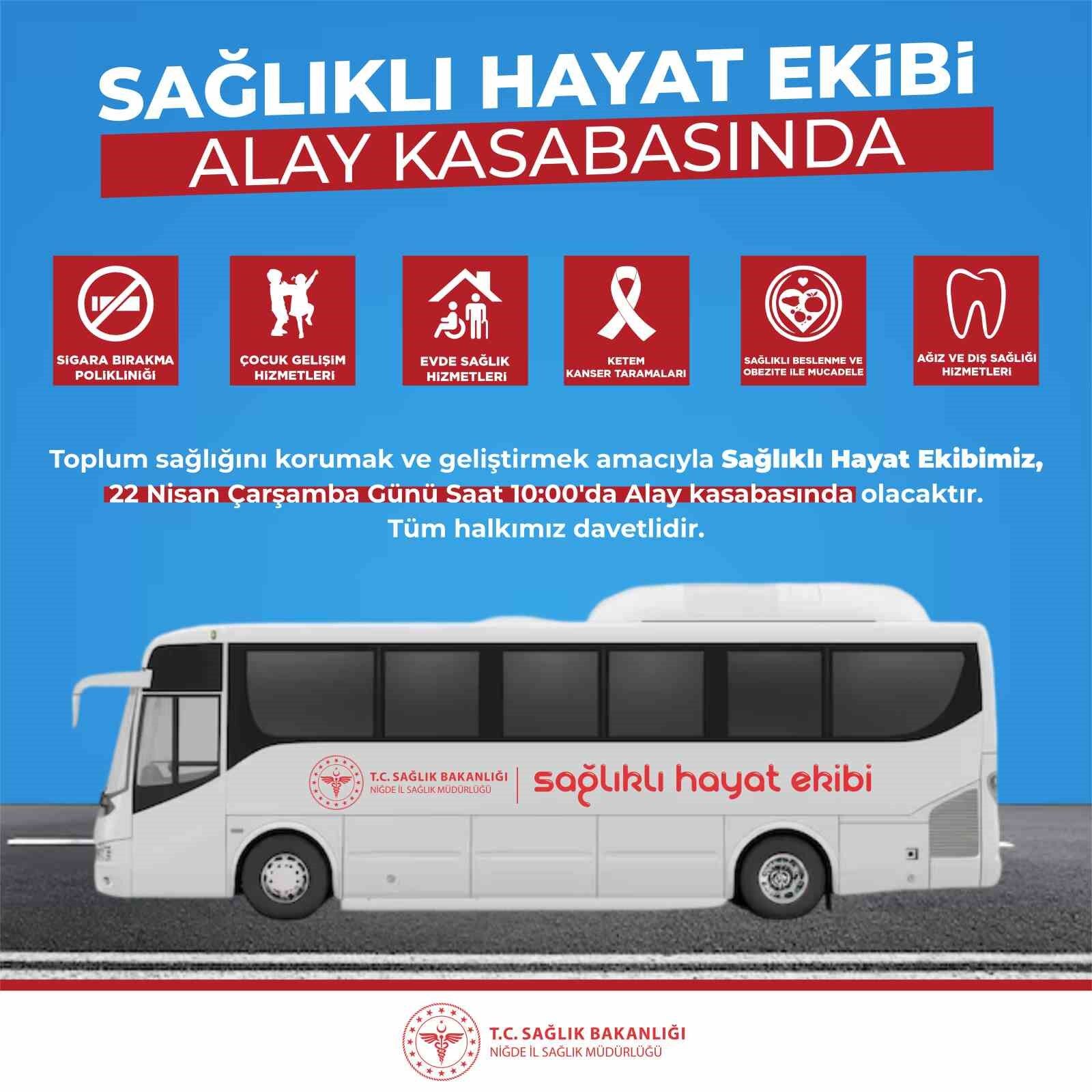 Mobil sağlık hizmetleri alay kasabasında vatandaşlara sağlık hizmeti verecek