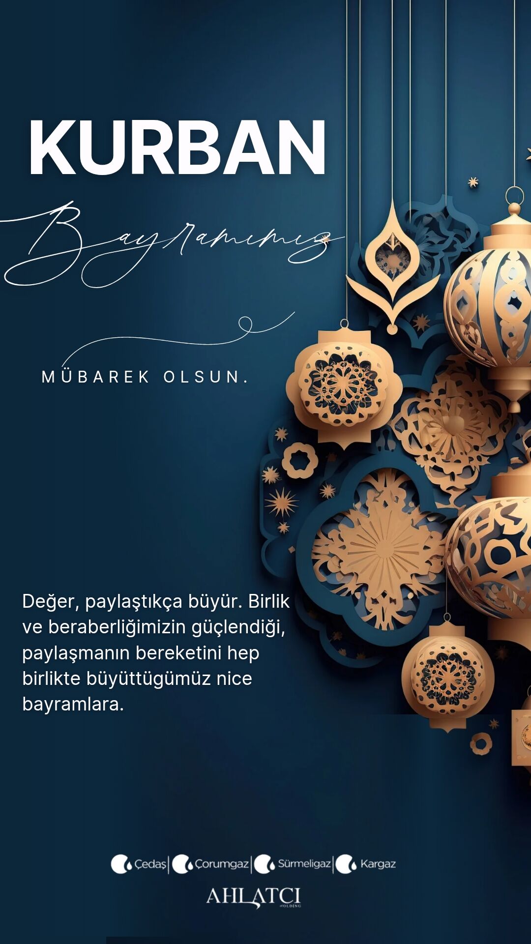 Ahlatçı Holding Mübarek Kurban Bayramı'nı Yayınladığı Bir Mesajla Kutladı