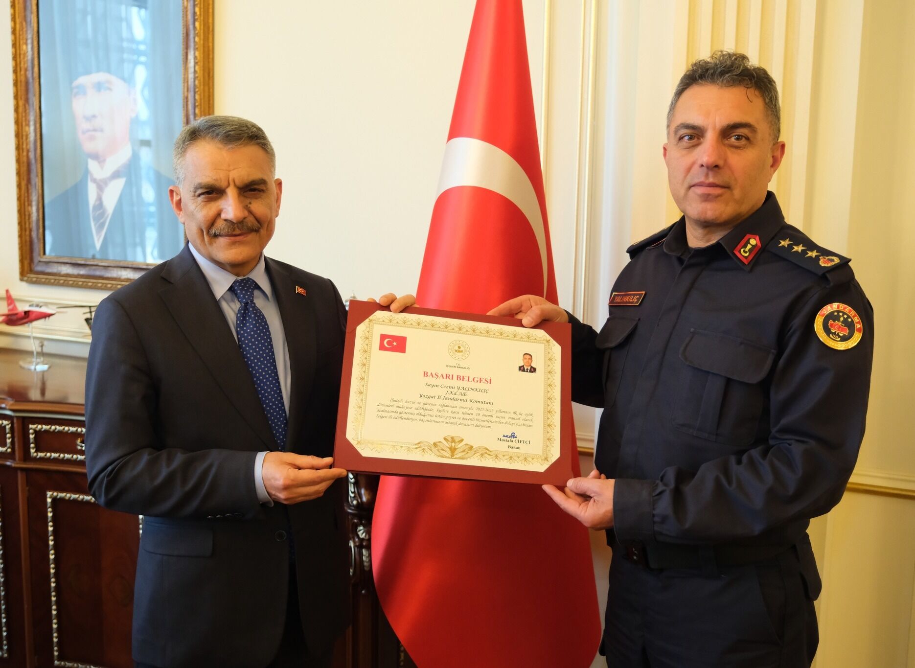 Yozgat Jandarmaya Bakanlık Takdiri Suç Oranları Düştü, Belge Geldi