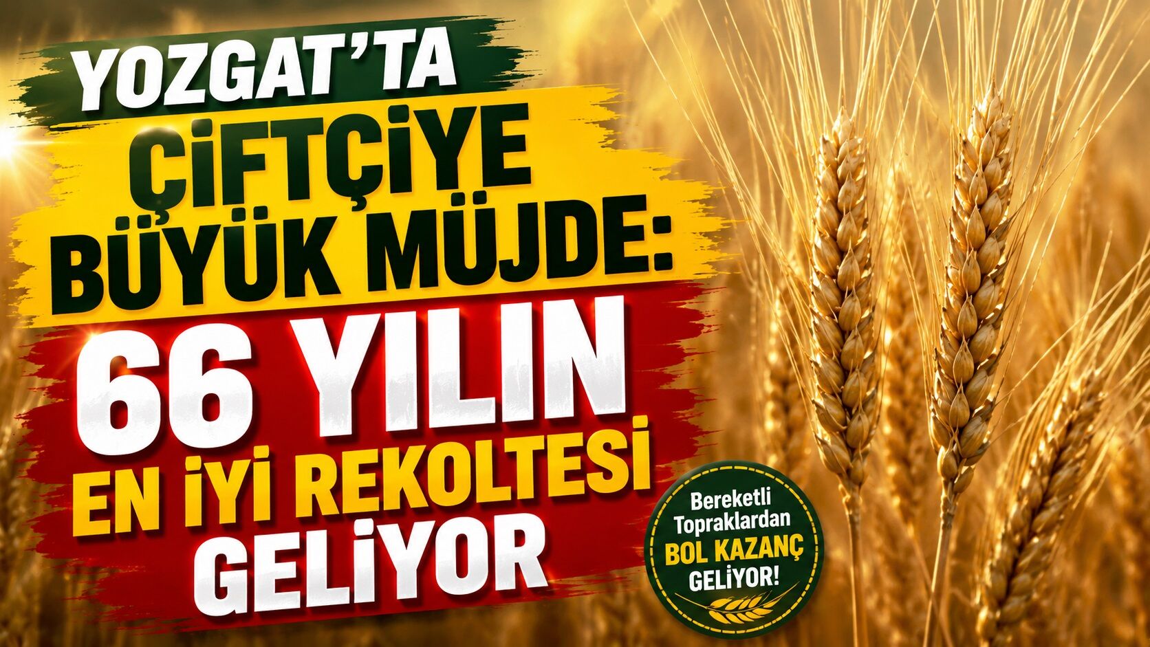 Yozgat'ta Çiftçiye Büyük Müjde: 66 Yılın En İyi Rekoltesi Geliyor