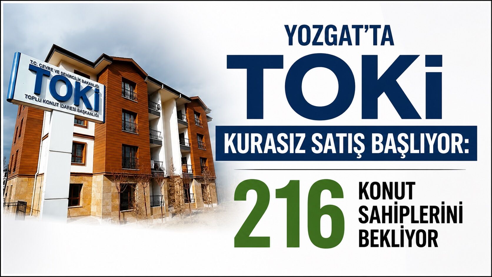 Yozgat'ta TOKİ Kurasız Satış Başlıyor: 216 Konut Sahiplerini Bekliyor