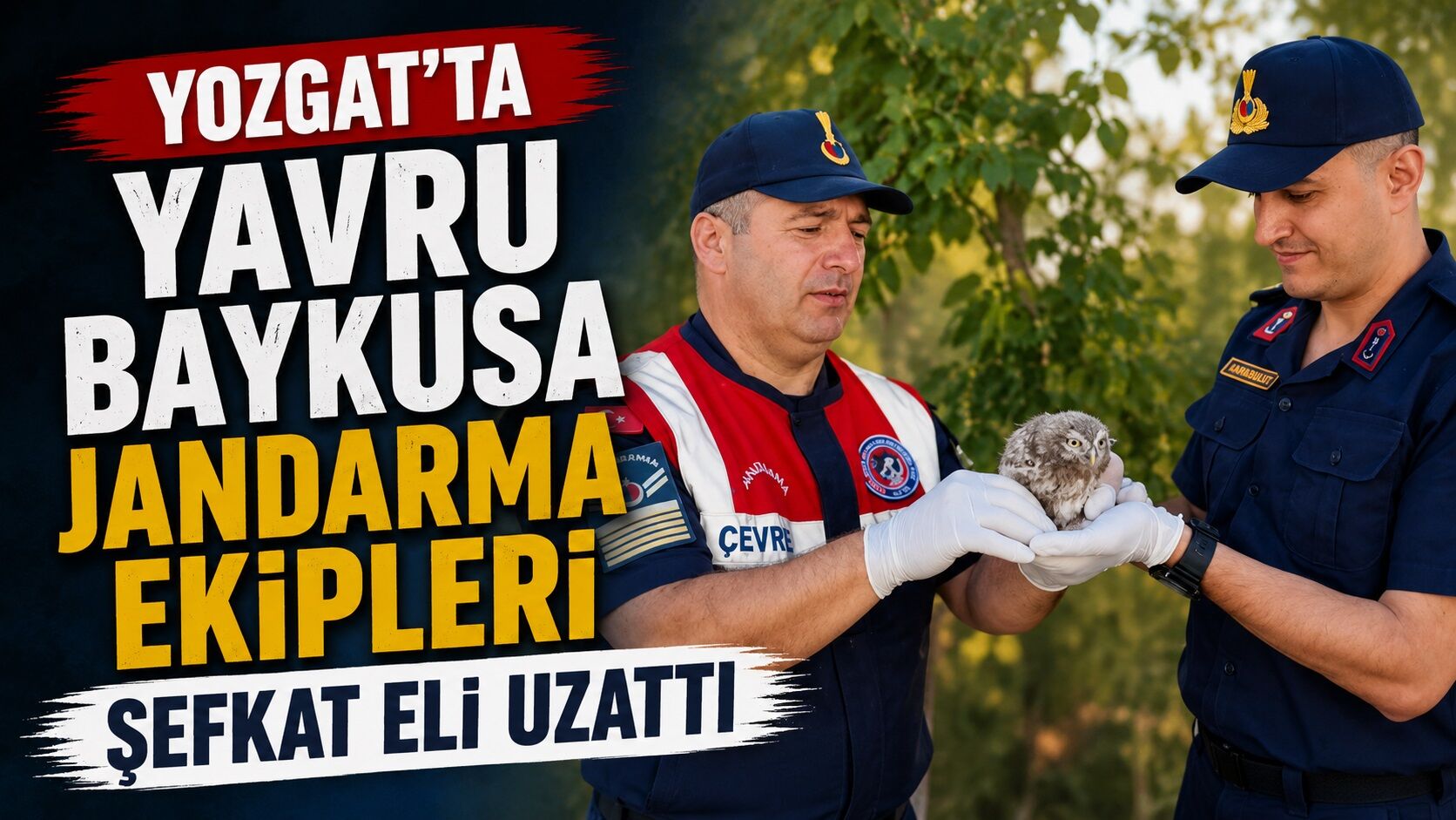 Yozgat'ta Yavru Baykuşa Jandarma Ekipleri Şefkat Eli Uzattı