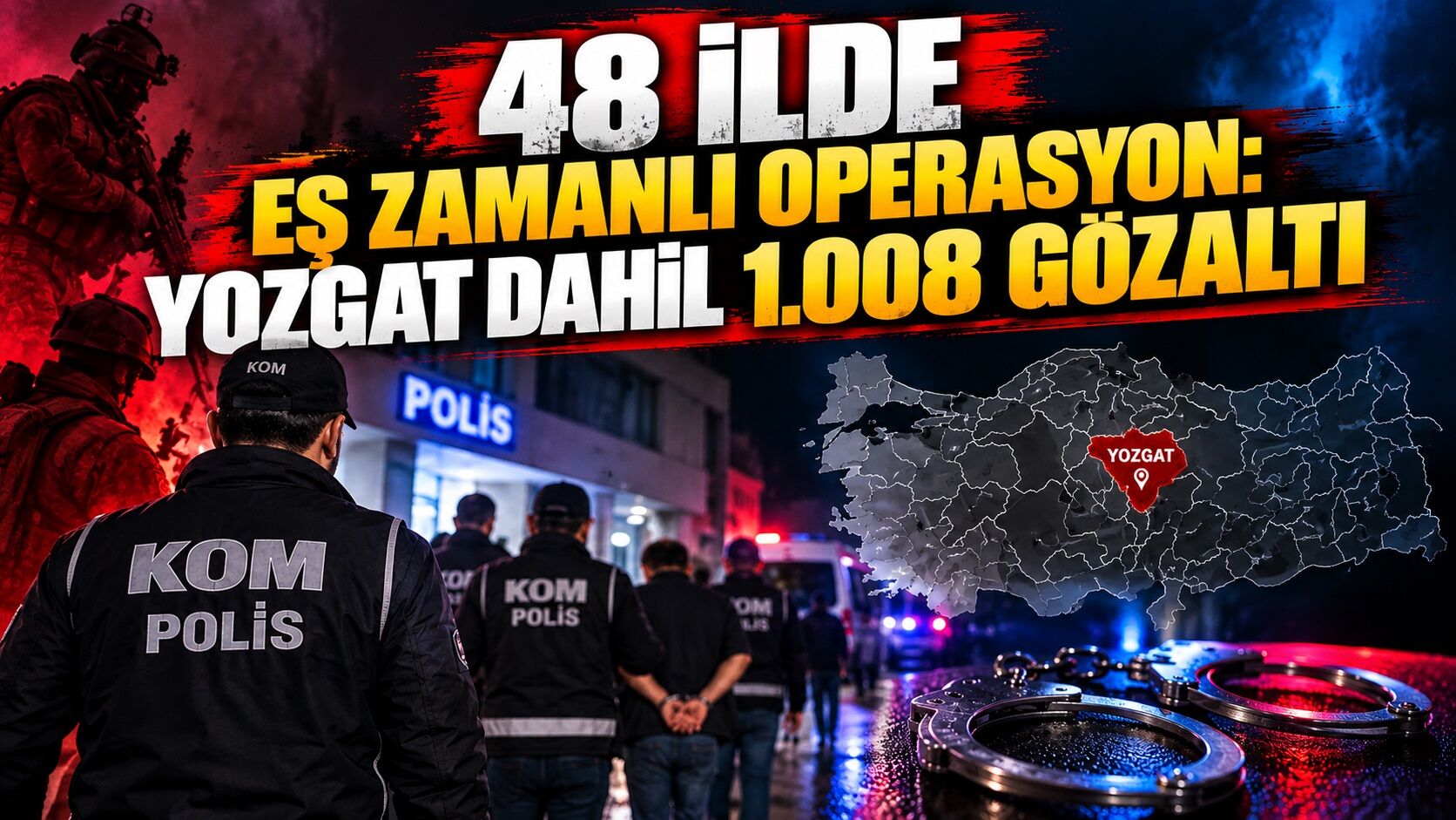 48 İlde Eş Zamanlı Operasyon: Yozgat Dahil 1.008 Gözaltı