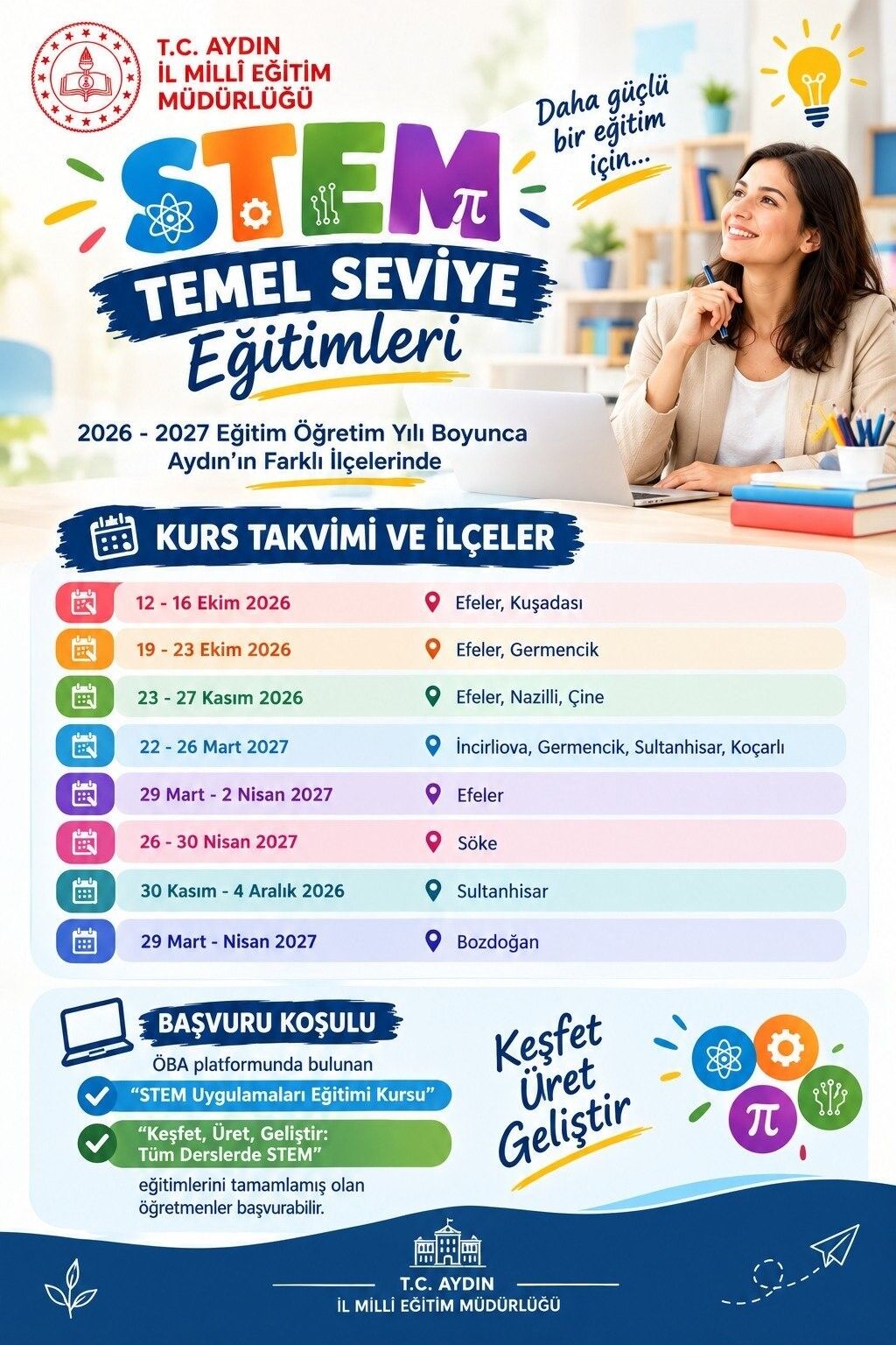 Aydın'da 10 ilçede öğretmenlere STEM eğitimi verilecek