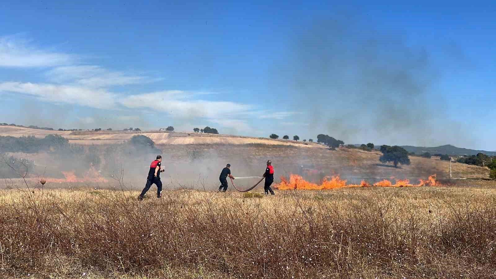 Çanakkale'de özel bakım merkezi yakınlarında korkutan ot yangını