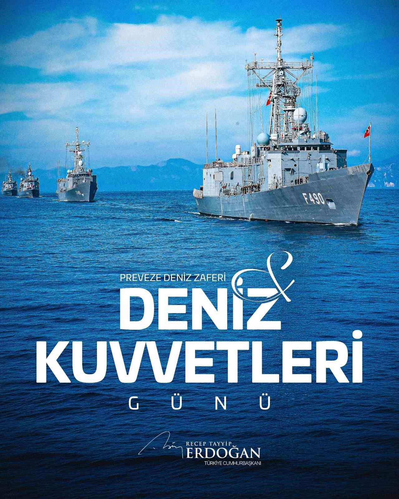 Cumhurbaşkanı Erdoğan'dan Preveze Deniz Zaferi'nin yıl dönümü mesajı