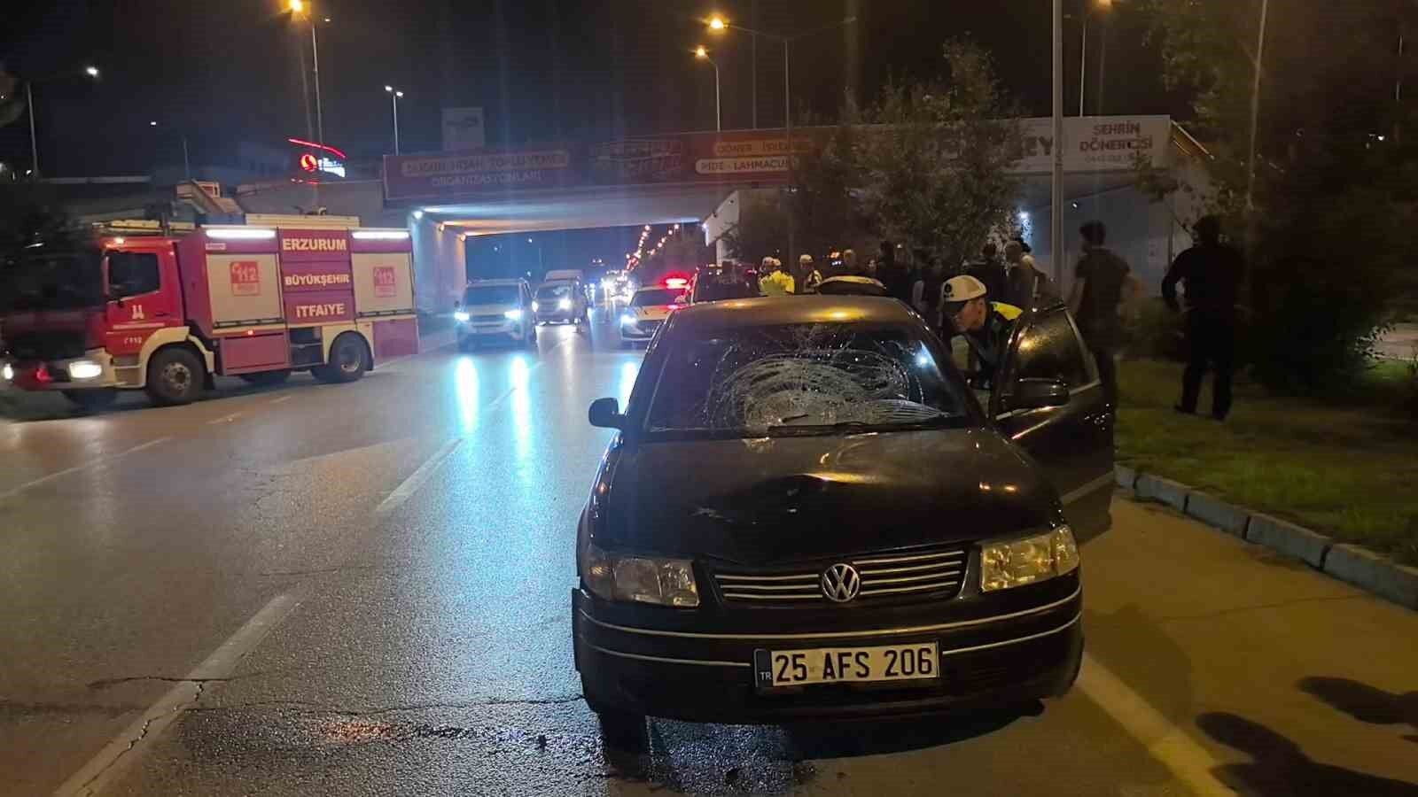 Erzurum'da otomobilin çarptığı genç kız ağır yaralandı