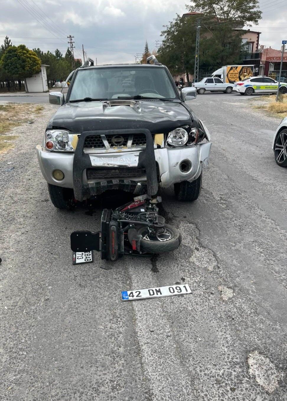 Karapınar'da pikap ile motosiklet çarpıştı: 1 yaralı