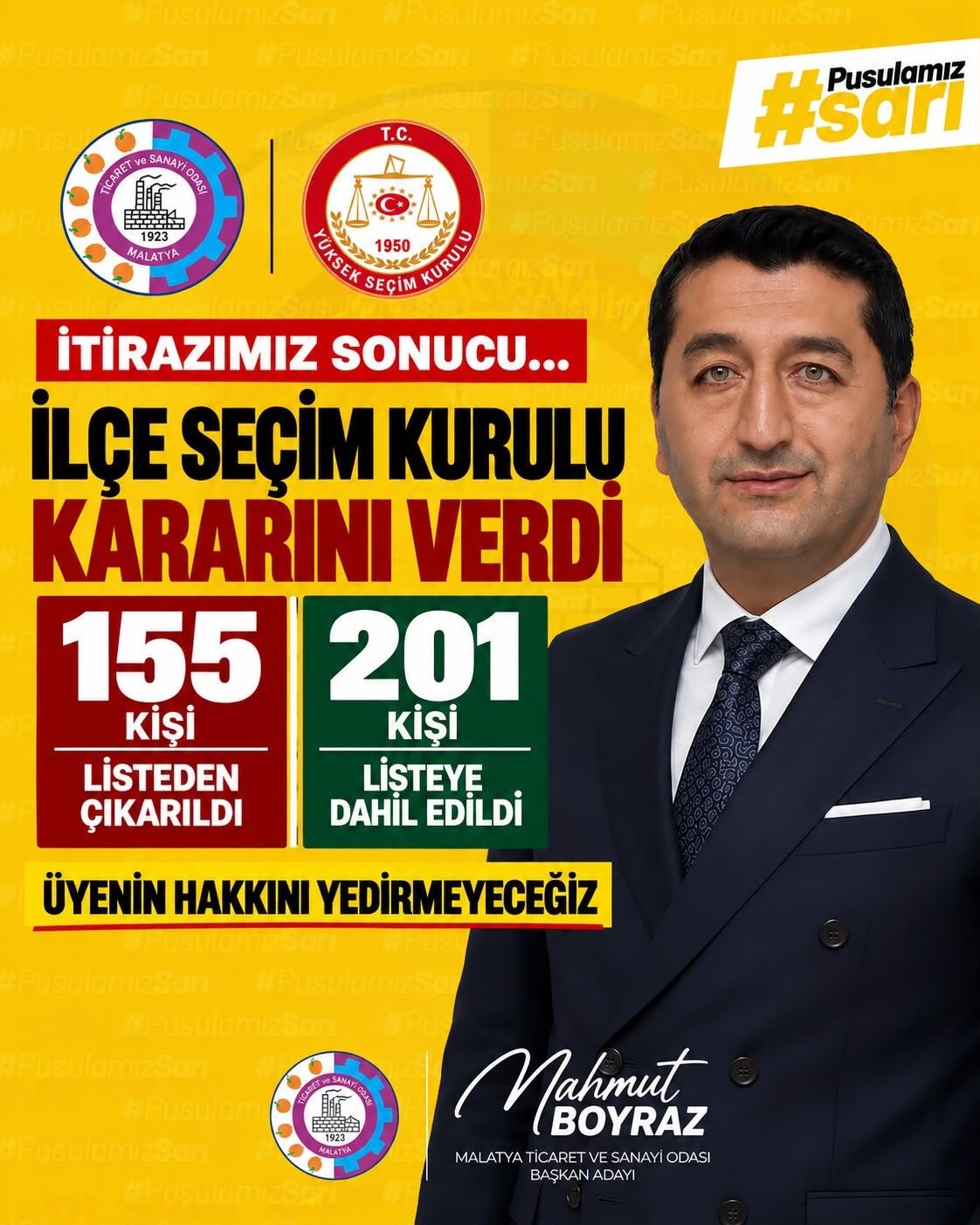 MTSO Başkan Adayı Mahmut Boyraz 6 projesini açıkladı