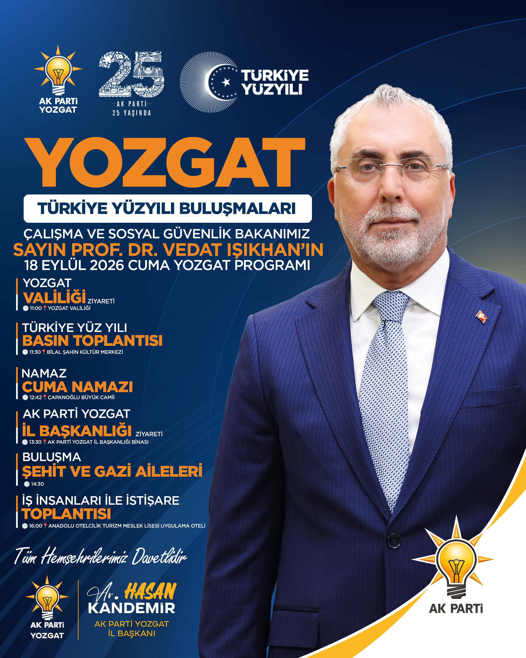 Bakan Vedat Işıkhan Yozgat'a Geliyor